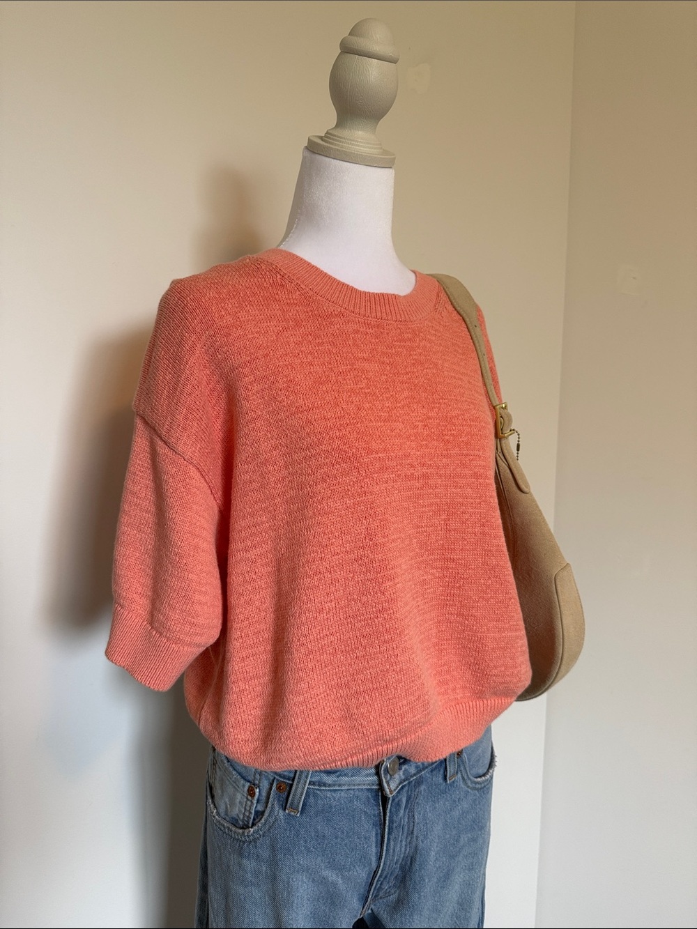 Banana Republic Coral Crewneck Short-Sleeve Sweater